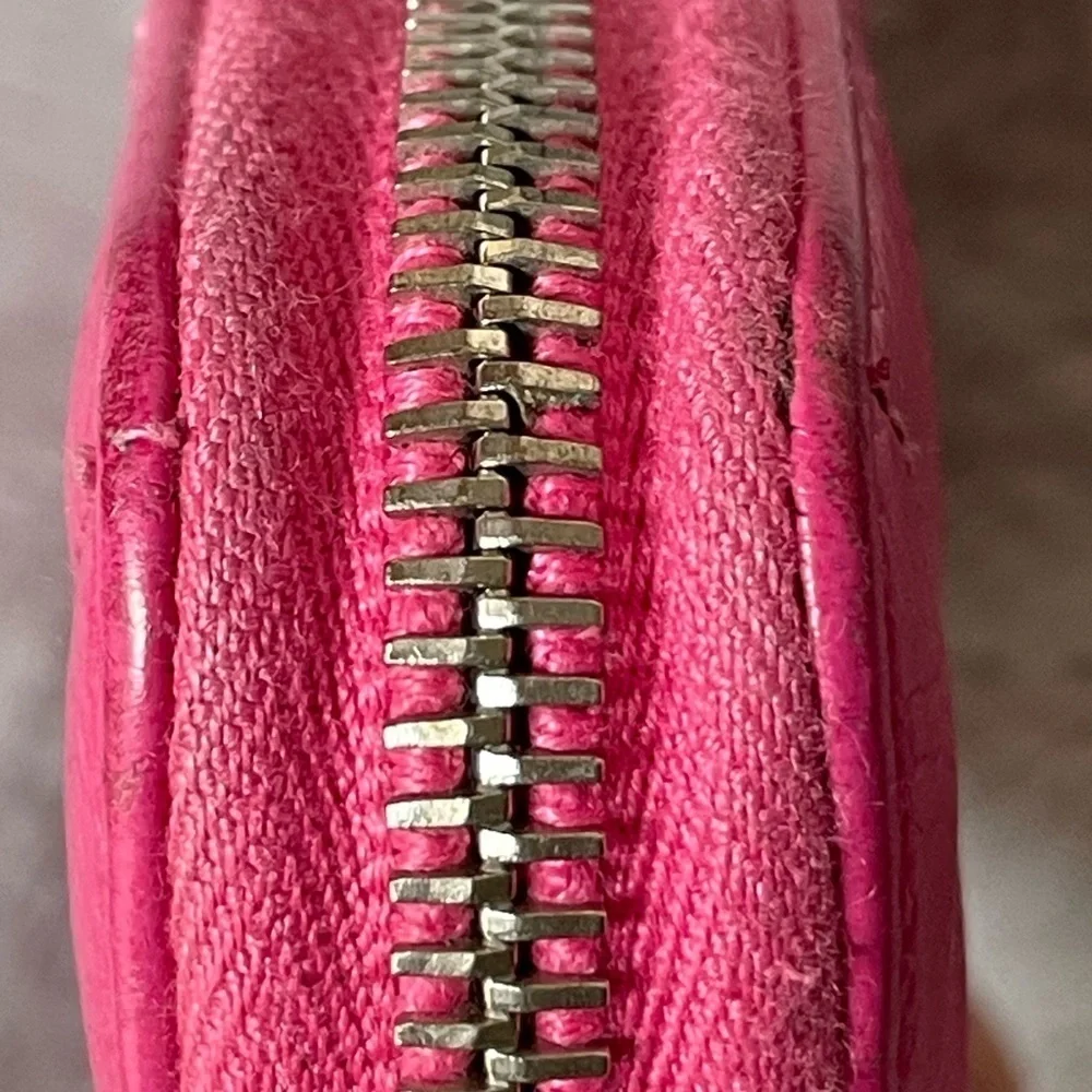 Chanel Pink Caviar Zip Around Quilted Leather Zip Around Long Wallet